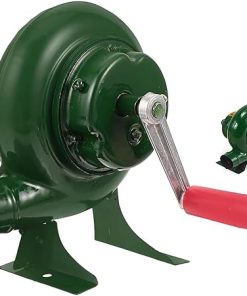 Outdoor Cooking BBQ Fan Air Blower, Hand Crank Blacksmith Forge Blower, Hand Crank Fan Air Blower Grill, Iron Gear Popcorn Fan Manual Fan, for Picnic Camping Stove Accessories(200W)