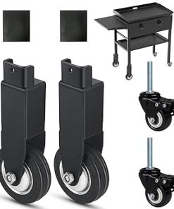 Upgraded Caster Wheels for Blackstone 28" Griddles, Griddle Wheels Parts for Blackstone Accessories with Brake, 360 Degree Silky Swivel, Griddle Parts for Blackstone 2287, Adventure Ready 28"