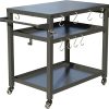 Outdoor Food Prep Table for Grilling - Stainless - Steel Countertop with Accessories & Features
