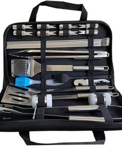 MERRYHAPY Barbecue Tools Set 28pcs BBQ Grill Accessories Stainless Steel Grill Utensils Camp Utensils Set Easy to Find Clean