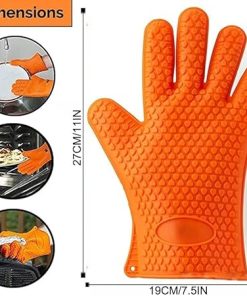 5 Pieces BBQ Tools Tongs Brush Thermometer Claws Gloves Barbecue Grilling Utensil Camping Outdoor Cooking Tool Set 2