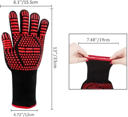 1 Pair Silicone Microwave Kitchen Gloves Cooking Grill Oven Mitts(D) - Image 2