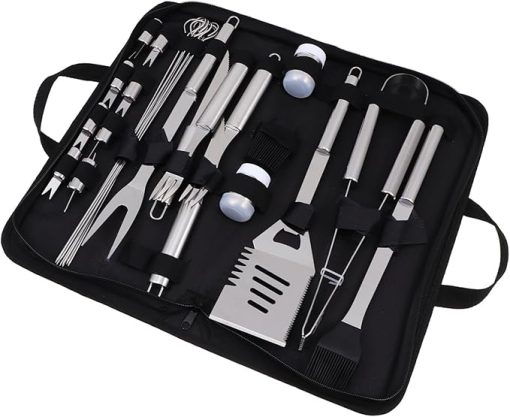 BESPORTBLE Outdoor Tools 6pc Grilling Utensils Set Storage Bag Fork Spatula Tongs Brush Shovel