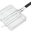 Stainless Steel Round Grill Basket Roasting Rack Wire Grilling Rack Bbq Tool Outdoor Cooking Equipment 4