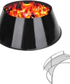 BBQ 13’’ Black Whirlpool & Warming Cooking Rack/Smoking Rack for Weber Kettle 22/26.75 WSM Smokey Mountain, Stainless Steel Whirlpool with Enamel Coating Barbecue Grill Accessories