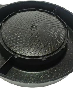 2 in 1 Grill Pan Korean BBQ Cookware, Portable Cooking Tool,Barbecue Meat Tray for Outdoor Indoor Party Camping Garden Travel, M