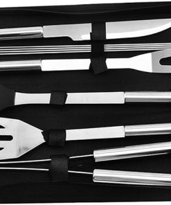BBQ Grill Tools Set,9Pcs BBQ Tools Set Metal Toasting Fork Barbecue Brush BBQ Knife Spatula Grilling Utensil for Outdoor BBQ Tools Kit