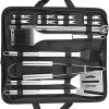 Totority Barbecue Fish Rack 4pcs Fish Grill Clip Metal Mesh Wooden Handle Bbq Tool for Outdoor Activities 3