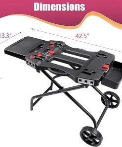 Portable Grill Cart for Weber Q1200, Q1000, Q2200, Q2000, Collapsible Griddle Stand for Blackstone 17″ 22″ Table Top Griddles, Outdoor Portable Folding Cart 2