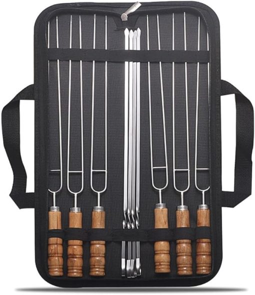 Outdoor Barbecue Fork Stainless Steel Skewer Fork Barbecue Tool Set