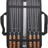 6Pcs Roasting Sticks with Wooden Handles Bbq Skewers for Outdoor Camping for Grilling Meat and Vegetables Durable and Heat Resistant Bbq Tools 4