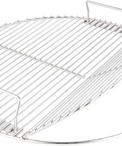 KAMaster 304 Stainless Steel Hinged Cooking Grate for 22 in Weber Charcoal Grills 21.5 in Round Hinged Cooking Grid Grill Accessory Replaces for Weber Original Kettle Series