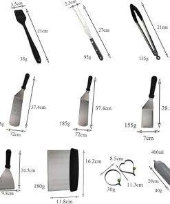 15 PCS BBQ Grill Tool Set, Stainless Steel Griddle Accessories Kit for Outdoor BBQ, Kitchen, Teppanyaki, Camping 2