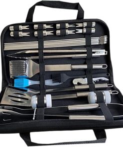 Tool Set 28pcs Stainless Steel Tools Food Clamp Brush Fork Grill Accessories Storage Bag