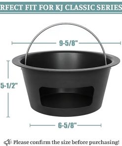 KAMaster Kamado Grill Ash Can with Foldable Handle – Carbon Steel Ash Collector for Kamado Grill Joe Classic,Lightning-Fast Charcoal ash cleanup & High Temp Resistant(Applied to Classic Series) 2