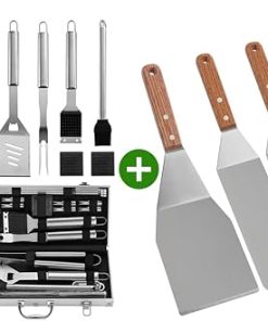 ROMANTICIST 23pc Must-Have BBQ Grill Accessories Set Bundle with Professional 8PC Griddle Accessories Kit - Heavy Duty Stainless Steel Grill Spatula Set for Grill Griddle Hibachi Flat Top