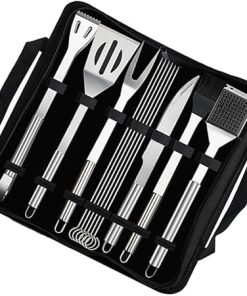 BBQ Tools Set 12pcs Barbecue Tools Kit Stainless Steel BBQ Utensil Spade Brush Fork Tweezer for Grill
