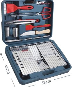 SEFAX Grill Accessories, Portable Camping Kitchen Utensil Set, BBQ Tools Set with Foldable Grill and Storage Case, Perfect for Outdoor, Camping, Backyard 2