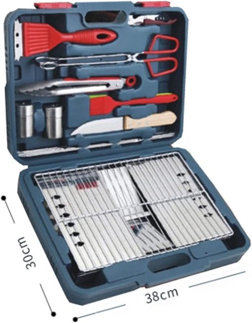SEFAX Grill Accessories, Portable Camping Kitchen Utensil Set, BBQ Tools Set with Foldable Grill and Storage Case, Perfect for Outdoor, Camping, Backyard - Image 2