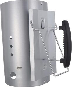 Outdoor BBQ Ignition Barrel Galvanized Charcoal Chimney Starter for Quick and Even Grilling for Camping Backyard and Patio Fire Starting