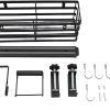 sturdy Iron Griddle Caddy, Portable Outdoor Barbecue Grill Organizer, Magnetic Tool Holder with Knife and Paper Towel Rack, Space Saving Design for 28 36in Pans