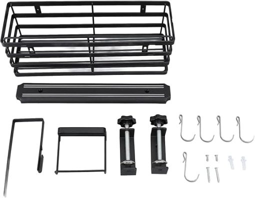 Griddle Caddy,Portable BBQ Accessories Organizer Side Seasoning Storage Rack Picnic Condiment Utensil Caddy for Outdoor Camping