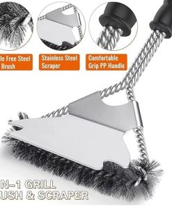 BBQ Accessories Grill Tool Utensils Set with Spatula Long Tongs Fork Cleaning Scraper Brush Silicone Brush Storage Apron 2