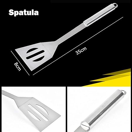 MaGiLL BBQ Barbecue Tool Set 3 Pieces Stainless Steel Grill Accessories Utensil with Carry Case Portable BBQ Outdoor Kitchen Tools Portable Grilling Cookware 2 MaGiLL BBQ Barbecue Tool Set 3 Pieces Stainless Steel Grill Accessories Utensil with Carry Case Portable BBQ Outdoor Kitchen Tools Portable Grilling Cookware - Image 2