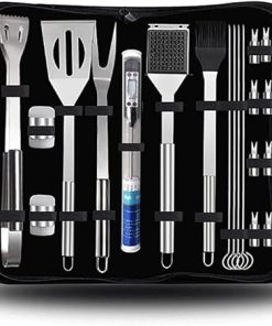 Barbecue Grill Accessories Set, 20 Pieces of Stainless Steel Barbecue Tools, Food Grade Stainless Steel, Long Handle Anti-scalding Design, Outdoor Camping Barbecue Set