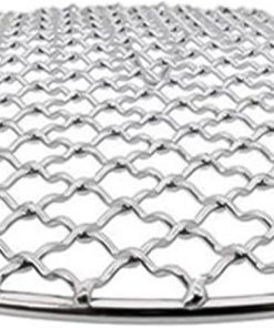 Reusable Barbecue net,BBQ Grill Rack, Stainless Steel Barbecue Round BBQ Grill – Sturdy, Even Mesh Spacing, Fit for Outdoor Camping Picnic Baking 2