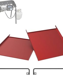 Folding Side Shelf Set for Camp Chef 14" Two-Burner Stoves – Dual-Use Foldable Shelves (2 Pack) for Camp Chef EX60 EX90 EX170 EX280 YK60 EX60 DB60D EX90 PRO60X LS60P, Extra Prep Space & Protective Lid