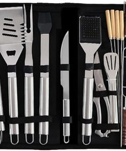 SEFAX Stainless Steel Grill Accessories, 20PCS BBQ Grill Tools Set with Storage Bag, Portable Grilling Utensil Kit for Travel, Picnics, RVs, Camping, BBQs