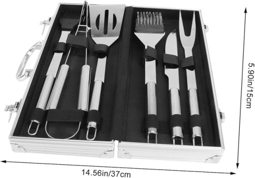 Outdoor Portable BBQ Tool Set with Aluminium Case Heavy Duty Barbecue Accessories for Grilling Camping and Picnics - Image 2