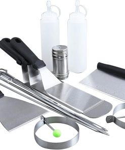 MaGiLL Griddle Accessories Kit of 17 Professional Stainless Steel Griddle Spatula Tools Stainless Steel Grilling Kit BBQ Tools Set 2