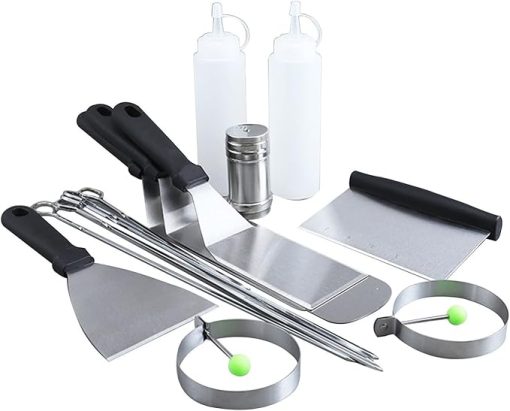 MaGiLL Griddle Accessories Kit of 17 Professional Stainless Steel Griddle Spatula Tools Stainless Steel Grilling Kit BBQ Tools Set - Image 2