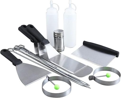 MaGiLL Griddle Accessories Kit of 17 Professional Stainless Steel Griddle Spatula Tools Stainless Steel Grilling Kit BBQ Tools Set - Image 2
