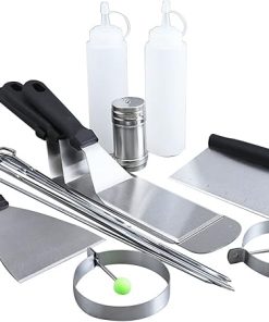 MaGiLL Griddle Accessories Kit of 17 Professional Stainless Steel Griddle Spatula Tools Stainless Steel Grilling Kit BBQ Tools Set 2