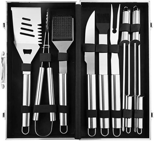 Grill Accessories Set 10PCS Stainless Steel Barbecue Tool Set for Backyard Outdoor Camping - Best Grill Gift
