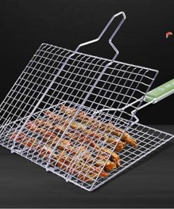 Stainless Steel BBQ Barbecue Grilling Basket – Ultimate Tool for Grilling Fish, Vegetables, Steak, Shrimp, and Chops – Versatile and BBQ Grill Net for Perfect Cooking Ex 2