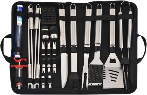23PCS BBQ Grill Accessories for Outdoor Grill Set Stainless Steel Camping BBQ Tools Grilling Tools Set, Grill Utensils Set Ideal Grilling Gifts for Men Dad Women