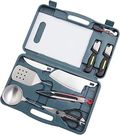 BBQ Grill Accessories Tools Set, 10PCS Stainless Steel Grilling Kit for Travel, Picnics, RVs, Camping, BBQs, Parties Grilling Accessories BBQ Grill Accessories Tools Set, 10PCS Stainless Steel Grilling Kit for Travel, Picnics, RVs, Camping, BBQs, Parties Grilling Accessories