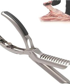 BBQ Rib Skinner,304 Stainless Steel Kitchen Grill Gadget,Rib Membrane Remover for Rib Prep,with Arc Clamp & Non-Slip Grip,for Bar-B-Q Enthusiast,Chef (1)