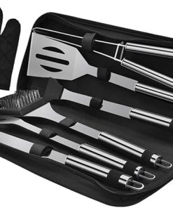 Grill Cooking Accessories Set 7pc Stainless Steel BBQ Tools Food Clip Clamp Portable Barbecue Kit Outdoor Cooking Tools