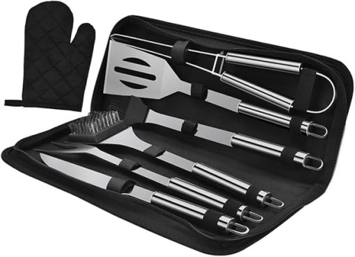 Grill Cooking Accessories Set 7pc Stainless Steel BBQ Tools Food Clip Clamp Portable Barbecue Kit Outdoor Cooking Tools