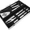 8pc Grill Utensils Set BBQ Tool Kit Sturdy Stainless Steel Wooden Handles Outdoor BBQ Accessories for Camping 3