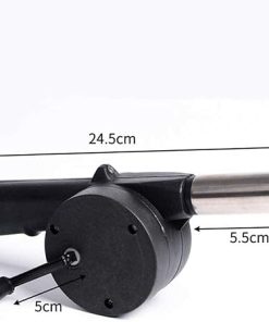 Barbecue Air Blower Picnic Outdoor Camping Hiking Cooking Tool Manually Blower Cranked Outdoor Picnic Camping Compact Fan Air Blower for Barbecue, Easy to Carry, Black 2