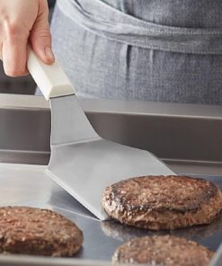 Soro Essentials- 5″ x 4″ Stainless Steel Hamburger Turner with Offset Blade and Plastic Handle- Turner Spatula Griddle Scraper and Pancake Flipper or Hamburger Turner Great for BBQ Grill 2