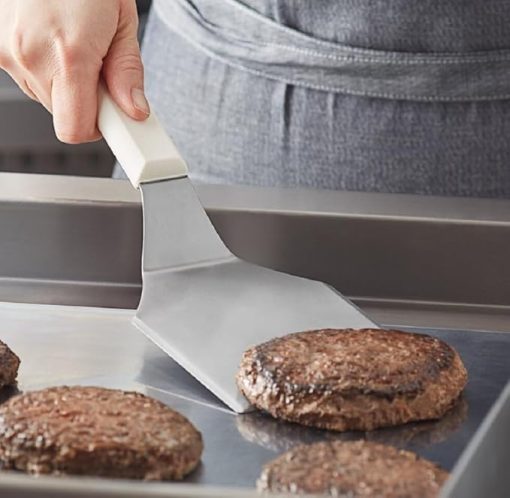 Soro Essentials- 5" x 4" Stainless Steel Hamburger Turner with Offset Blade and Plastic Handle- Turner Spatula Griddle Scraper and Pancake Flipper or Hamburger Turner Great for BBQ Grill - Image 2