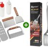 ROMANTICIST 8PC Professional Griddle Accessories Kit Bundle with Professional 4PC Heavy Duty Grill Accessories - Great Grill Gift on Birthday Wedding Father's Day Christmas