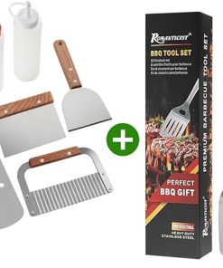 ROMANTICIST 8PC Professional Griddle Accessories Kit Bundle with Professional 4PC Heavy Duty Grill Accessories - Great Grill Gift on Birthday Wedding Father's Day Christmas